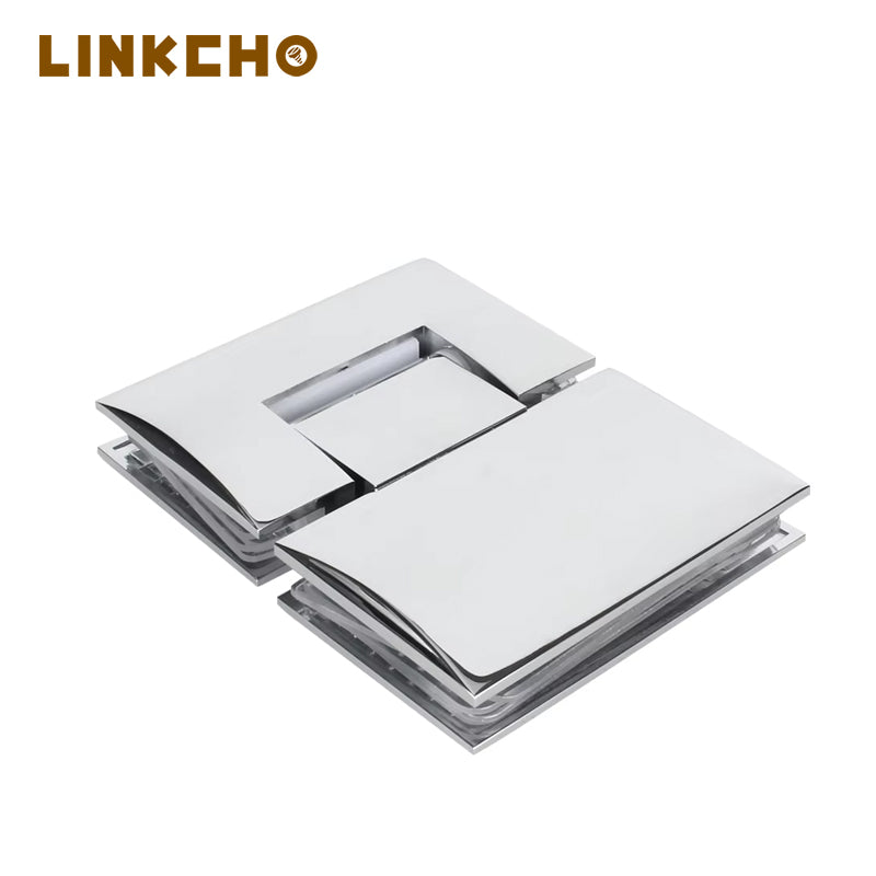 180 Degree Brass Shower Hinge 8-12mm Glass Door Window Pivot Hinge SS304 316 Mirror Polish Bathroom Door Alloy Glass Shower