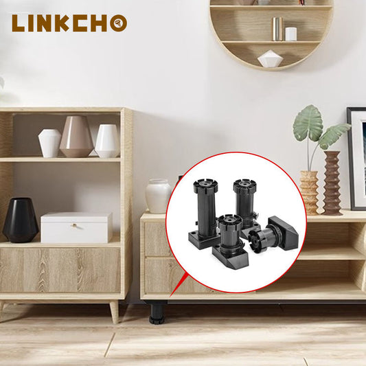 Adjustable Heavy Duty Plastic Cabinet Feet Black PP Furniture Legs for Coffee Table Sofa Dining Hospital Living Room