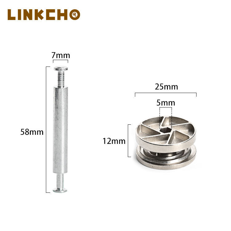 Wheel Double End Connector Kitchen Cabinet Fastener Furniture Cam Lock Screws Bolts 3-in-1 Waterproof