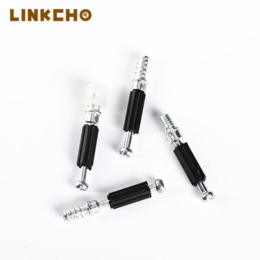 Adjustable Self Tapping Alloy Rod Furniture 3-in-1 Invisible Cam Lock Connectors Bed Plate Fastener Screw Bolts LINKCHO LZ-0112