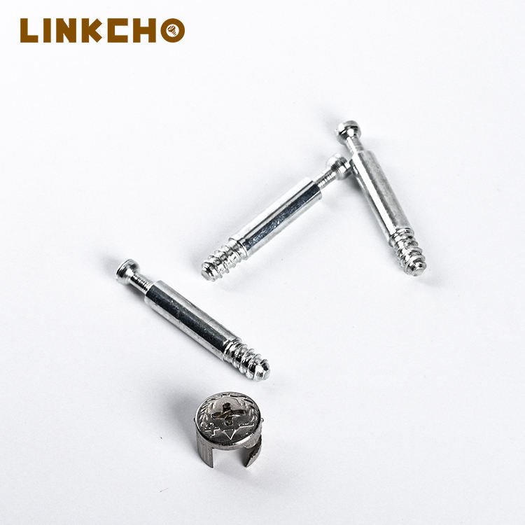 Furniture Hardware Cam Dowel Lock Connector Bolts Set Screws with Zinc Plated Carbon Steel and Wooden Dowel Nut