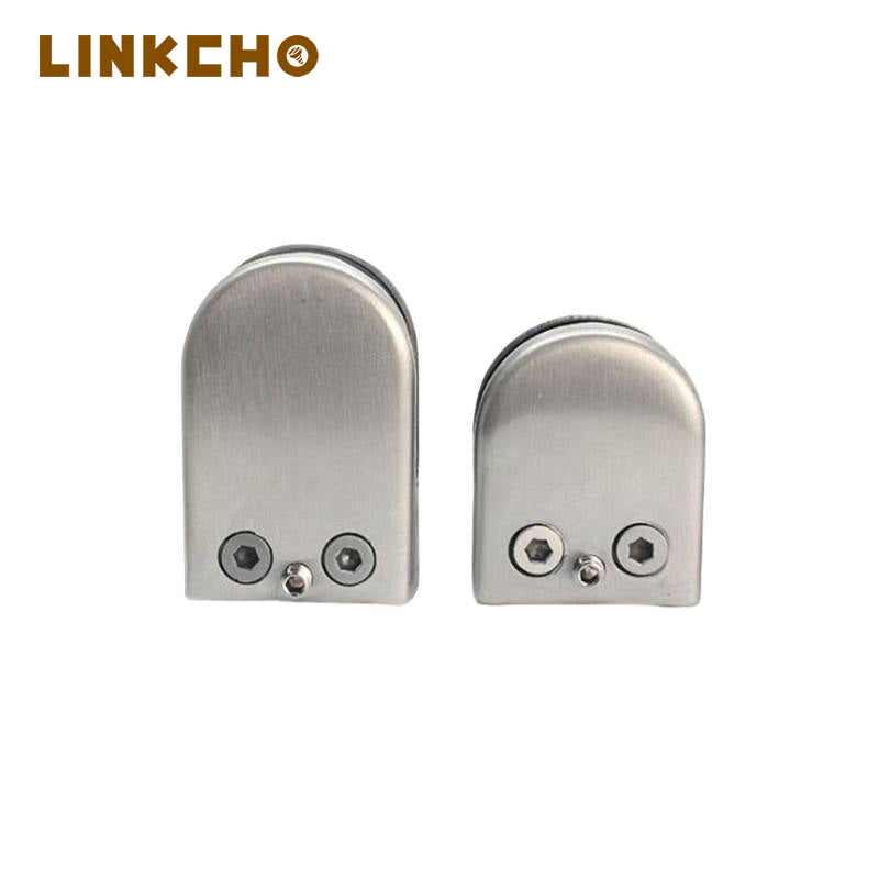 Satin Brush Black Mirror Finish SUS 304 Stainless Steel U Shaped Glass Clips Clamps 5-8mm Glass for Staircase Mall
