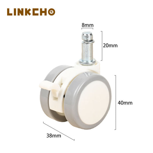 1.5 Inch Chair Furniture Wheels Mute Casters Trolley Wheels Lightweight Stem PP Universal Wheel