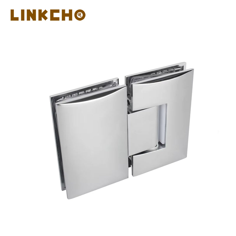 180 Degree Brass Shower Hinge 8-12mm Glass Door Window Pivot Hinge SS304 316 Mirror Polish Bathroom Door Alloy Glass Shower