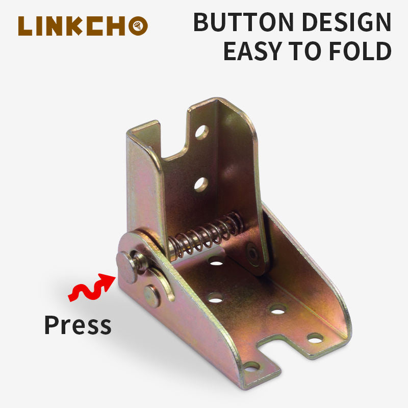Iron 90 Degree Self Locking Soft Closing Folding Hinge Adjustable Door Table Bed Cabinet Legs for School & Hospital Use