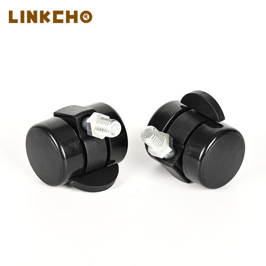 Adjustable Iron Stem Swivel Casters 1.5 Inch Wheel with Brake for Office & Kitchen Chairs