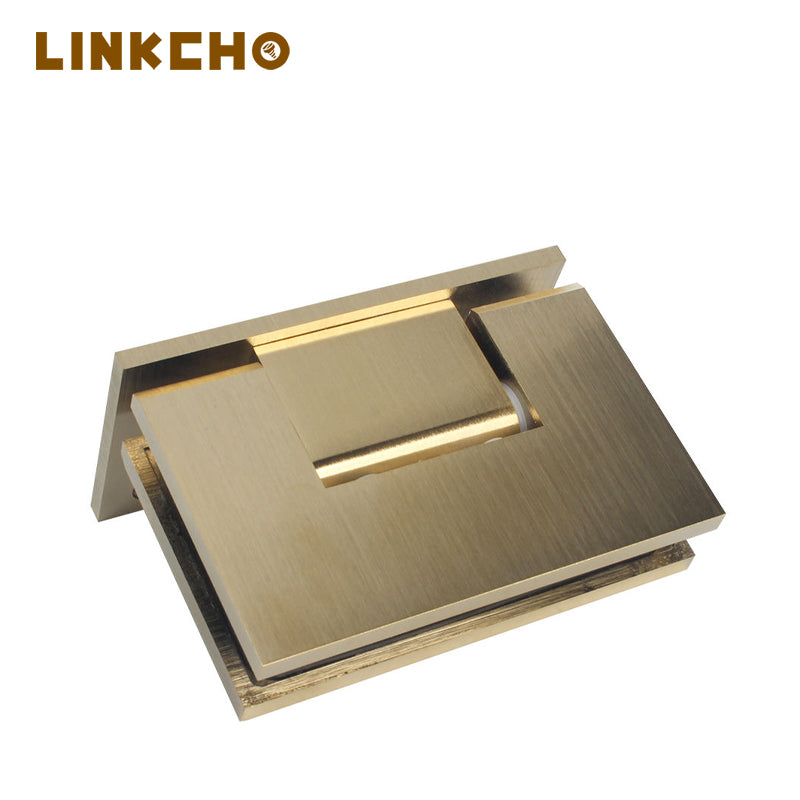 Customized Heavy Duty Self Closing Spring Hinge for Glass Door, Adjustable Tension, Brass Material, for Shower Door Glass Clip