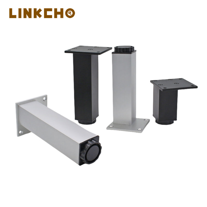 Adjustable Furniture Sofa Leg Aluminium Alloy Replacement Chair Table Legs with Leveling Feet