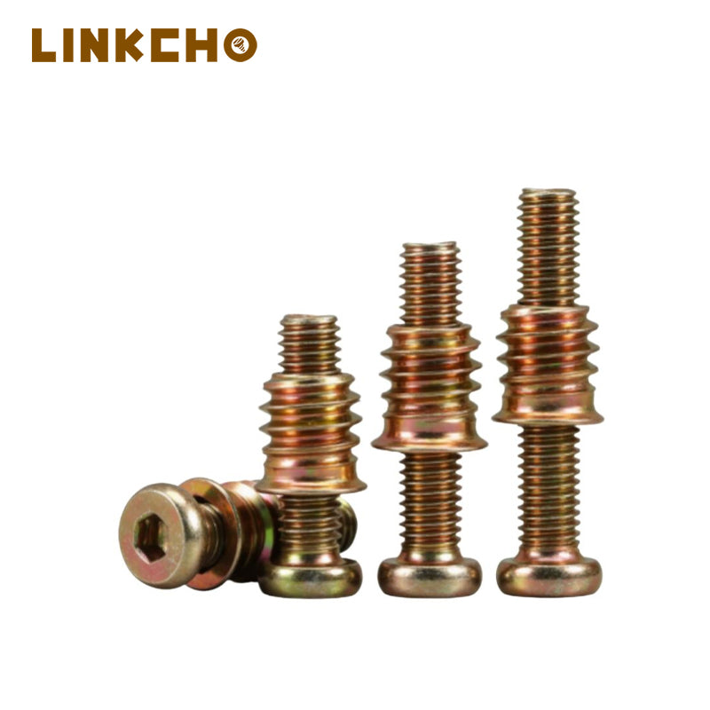 Furniture Connector Set Hex Socket Screws With Insert Nuts 2 in 1 Combo