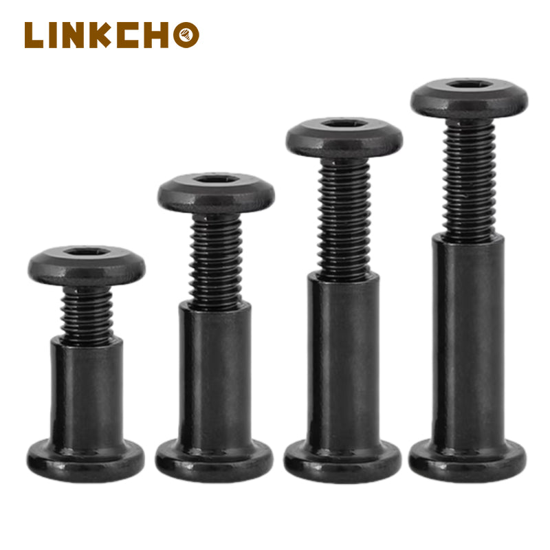 Black Barrel Nuts&Bolts Hexagon Socket Connecting Furniture Screw Panel Joining Barrel Nuts and Bolts Female Thread Insert M3-M8