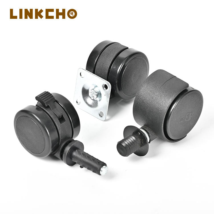 Furniture Casters 1.5-inch and 2-inch Swivel Casters Silent PVC Casters With Silent Edging for Hospital & School
