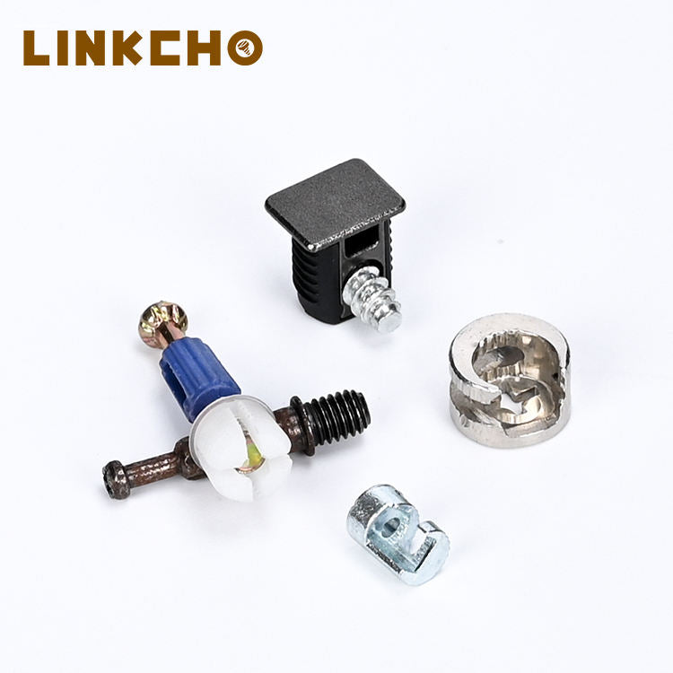 Full Set Three One Furniture Hardware Cam Lock Screw Connector Dowel Pin Fastener Miter Double Ended Connectors Shelf Supports