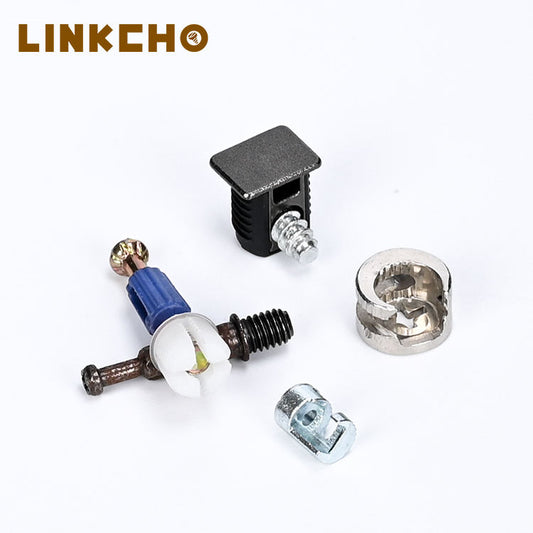 Full Set Three One Furniture Hardware Cam Lock Screw Connector Dowel Pin Fastener Miter Double Ended Connectors Shelf Supports