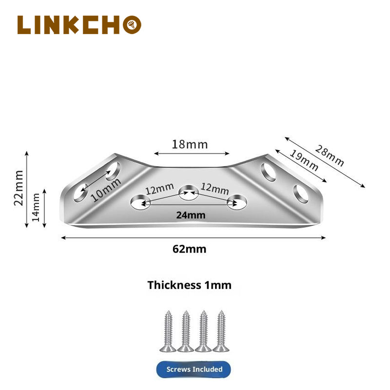 Thickened Stainless Steel Angle Code Three-Sided Fixed Right-Angle Multi-Functional Hardware Connection Accessories Universal