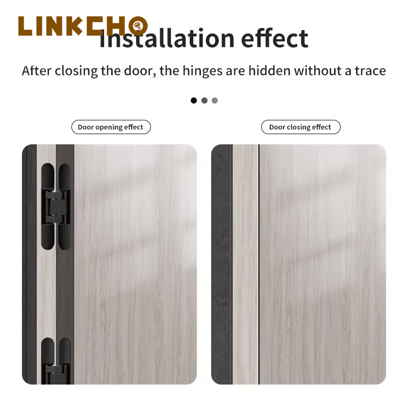 Modern 180 Degree 3D Adjustable Zinc Alloy Door Hinge Black Wooden Door Heavy Duty Concealed Hidden Soft Close Feature