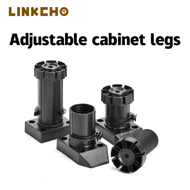 Adjustable Heavy Duty Plastic Cabinet Feet Black PP Furniture Legs for Coffee Table Sofa Dining Hospital Living Room