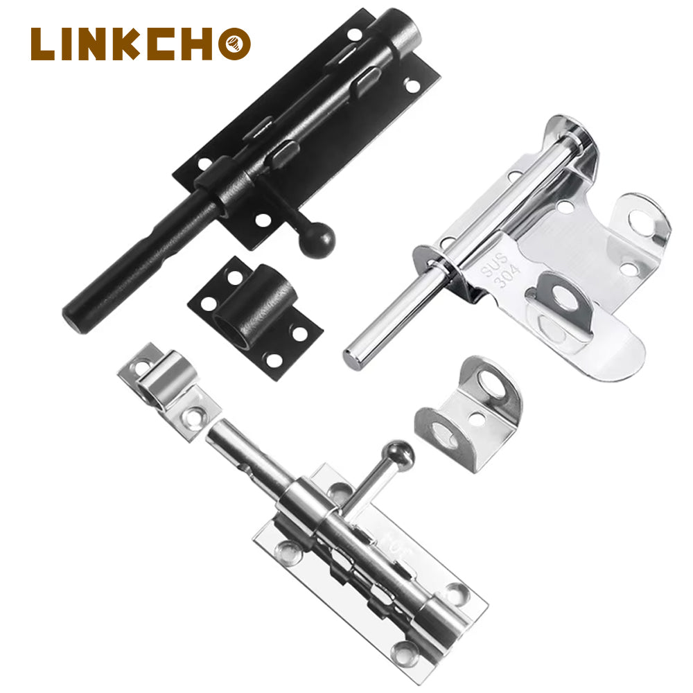 304 Stainless Steel Latch Heavy-duty Gate Sliding Door Barrel Bolt Perforation Safety Modern Design Hotel & Outdoor