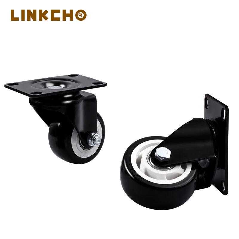 1.5 2 2.5 3 4 5 Inch Heavy Duty Caster with Brake, Locking Caster with 360 Degree Noiseless PVC Wheel, Swivel Caster