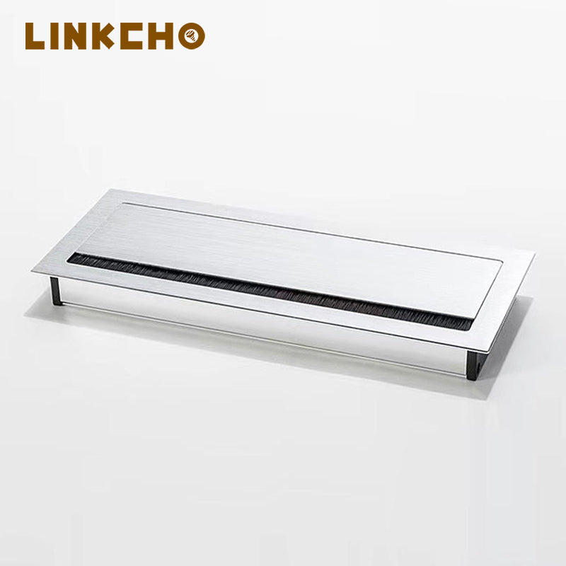 Hot-selling Metal Flip Cover Conference Tabletop Desk Wire Cable Management Grommet Brush Box