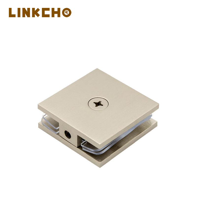 Customization Shower Room Glass Clip 50 * 50MM Square Clip 0 Degrees Panel Clamp Wall Mounted Glass Clamp