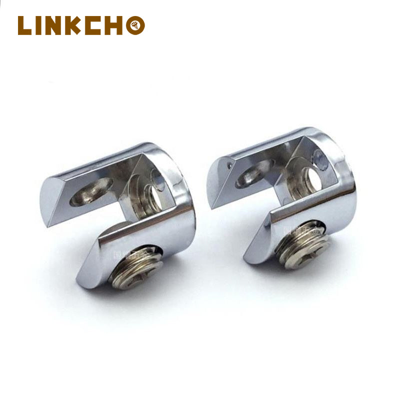 Zinc Alloy Chrome/Satin Finish 10mm Thickness Wooden Glass Holder Clips for Glass Panel Fixing