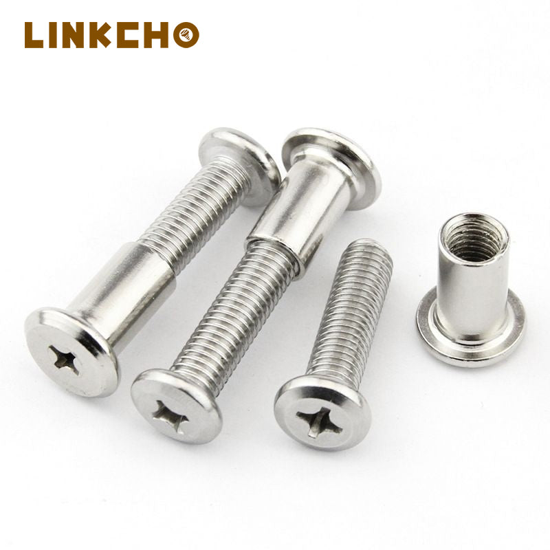 M3 M4 M5 Nickel Stainless Steel Joint Connector Nut Bolts Screw Flat Head Hex Socket Chicago Screws