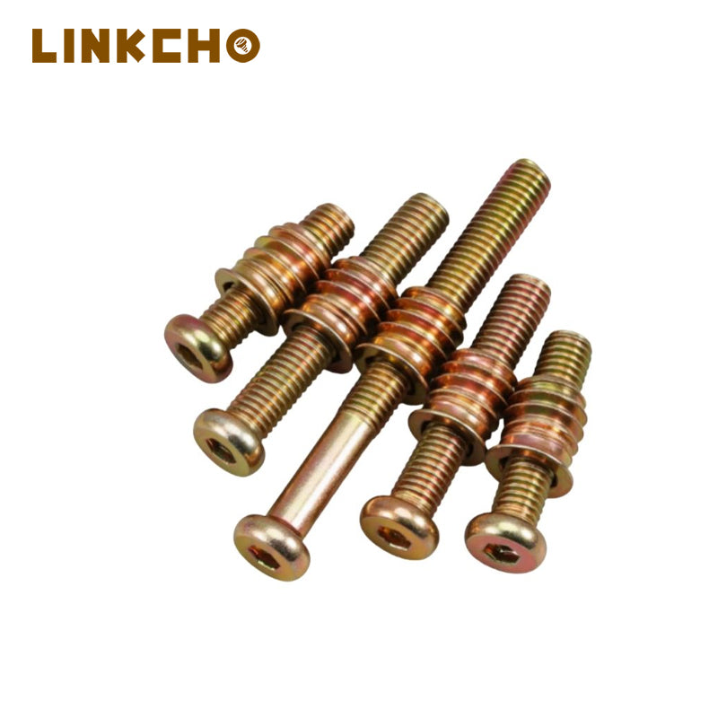 Furniture Connector Set Hex Socket Screws With Insert Nuts 2 in 1 Combo