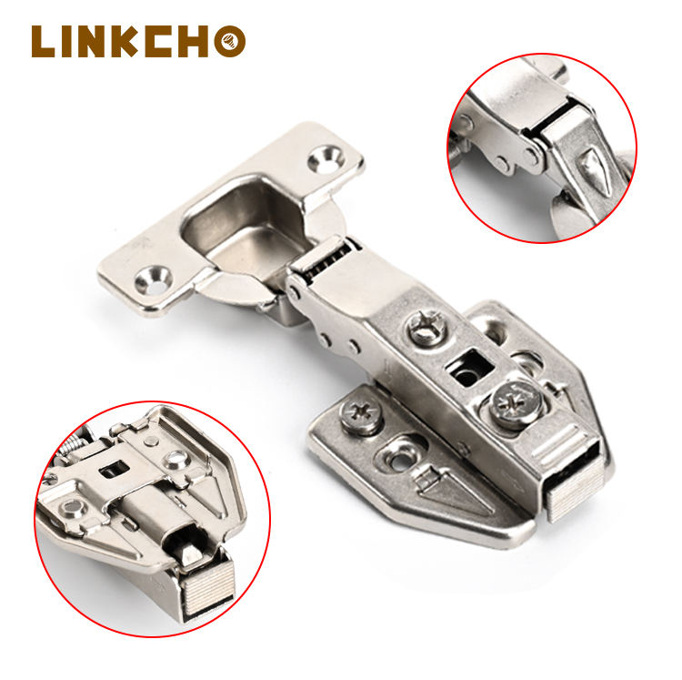 Iron Folding Hinge with Damping Buffer Cabinet Hinge Silent Furniture Door Hinge