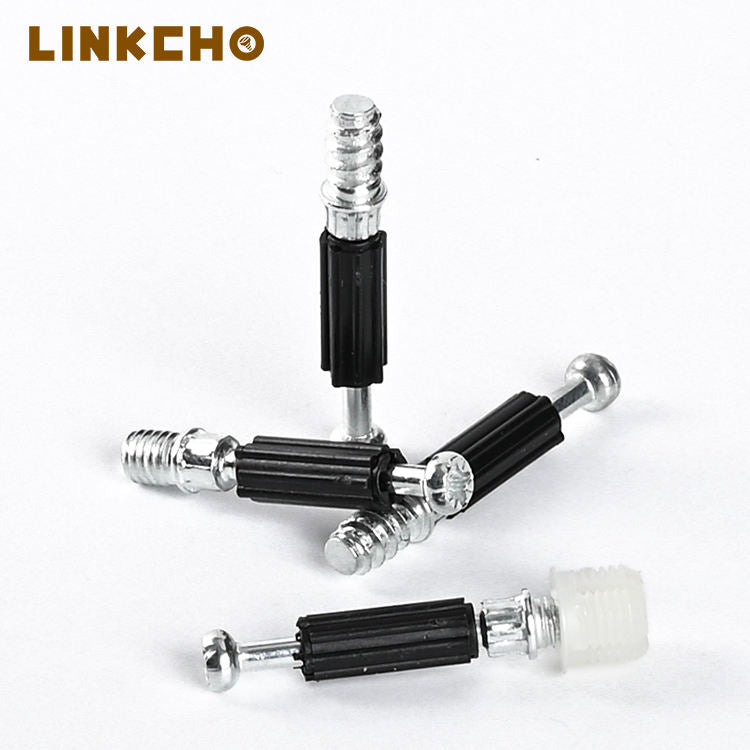 Adjustable Self Tapping Alloy Rod Furniture 3-in-1 Invisible Cam Lock Connectors Bed Plate Fastener Screw Bolts LINKCHO LZ-0112