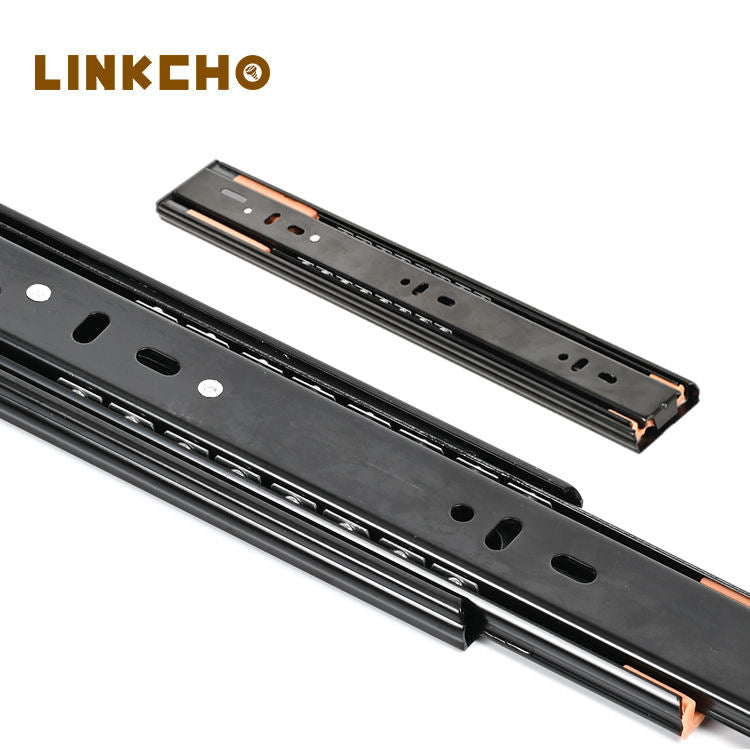 Heavy Duty Kitchen & Dining Drawer Slides Three Stage Ball Rails 45mm Wide 12mm Thick Soft Close Quiet Track