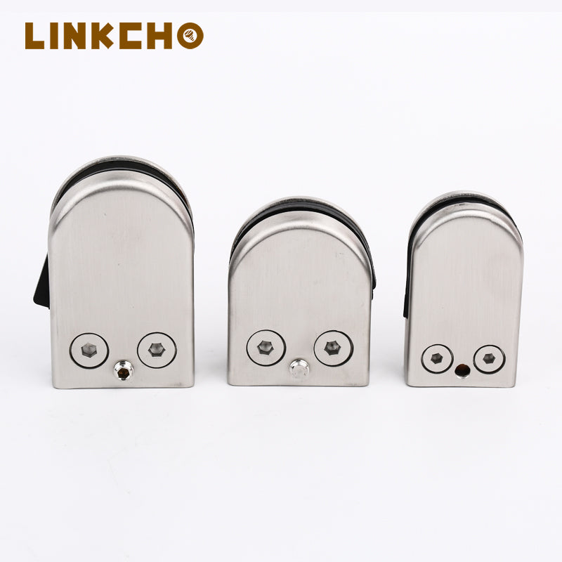 Satin Brush Black Mirror Finish SUS 304 Stainless Steel U Shaped Glass Clips Clamps 5-8mm Glass for Staircase Mall