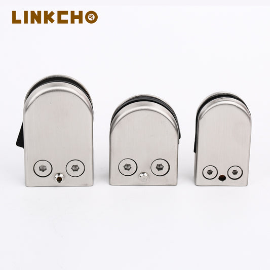 Satin Brush Black Mirror Finish SUS 304 Stainless Steel U Shaped Glass Clips Clamps 5-8mm Glass for Staircase Mall