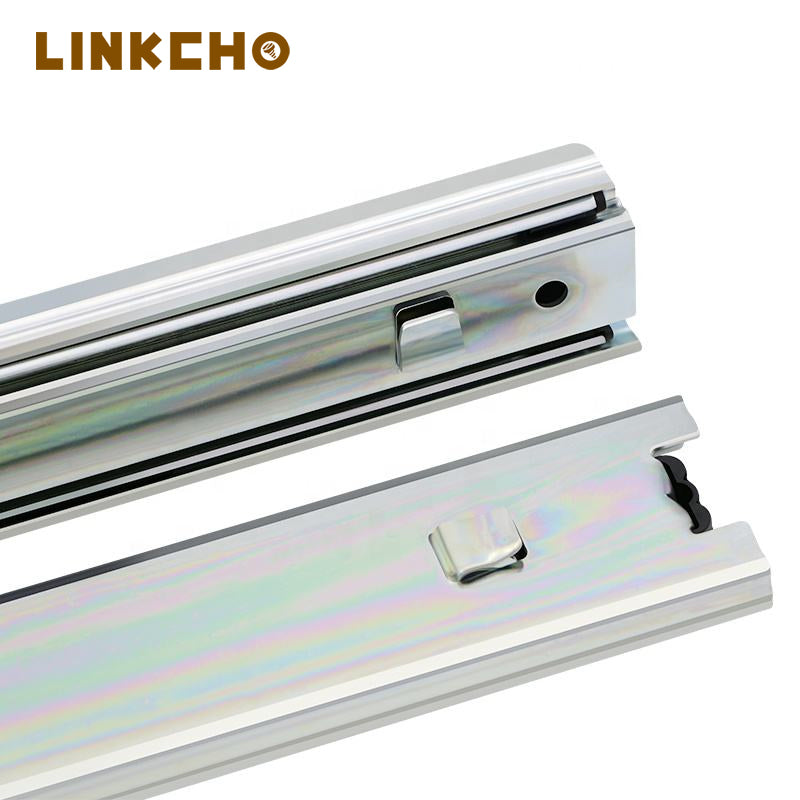 Heavy Duty 3-Section Ball Bearing Slide Rails 45KG Load, Snap-On Mounting for Furniture/Cabinet/Kitchen Drawers