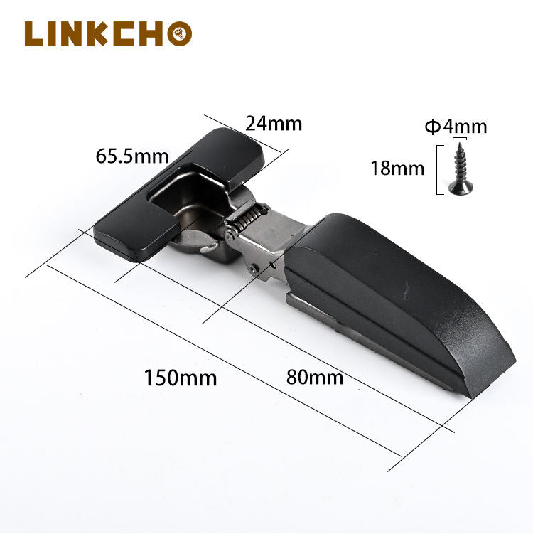 Integrated Invisible Base Modern Hiding Soft Closing Hinge 45mm Black Whale Kitchen Cabinet Cold Rolled Steel Silent