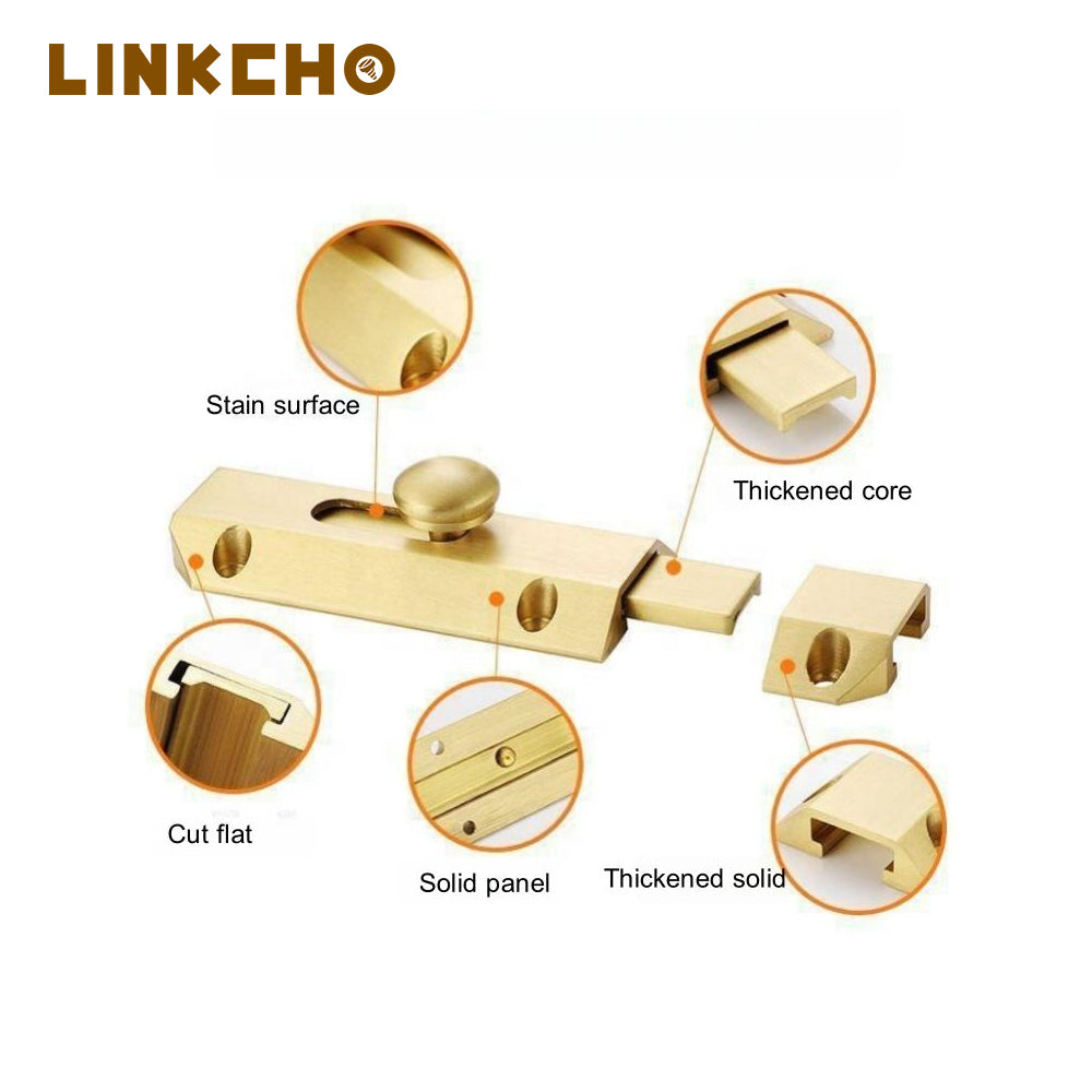 Home Hotel Stainless Steel Security Lock Door Tower Bolt Sliding Lock Furniture Barrel Tower Bolt Latch
