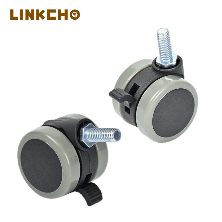 40mm Swivel Casters PP+PVC Bolt-Hole Furniture Caster Dentist Stool Foot Wheel for Chair Swivel