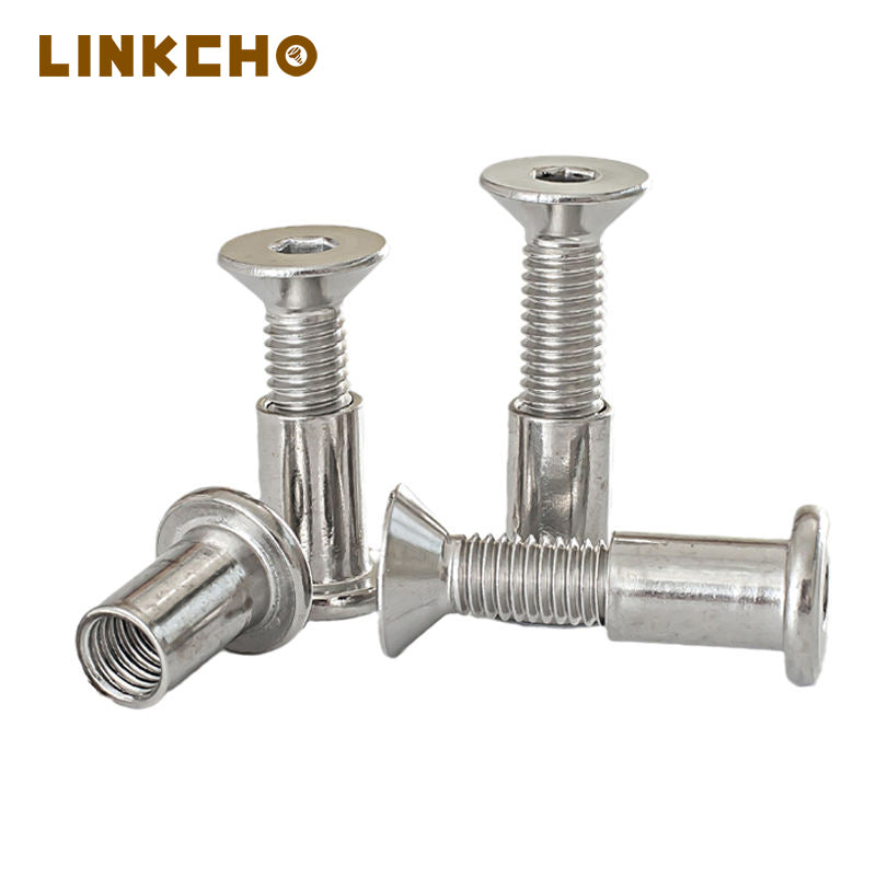 Stainless Steel Furniture Desk and Chair Splint Nut Sleeve Cap Nut Connector Bolts and Socket Head Screws