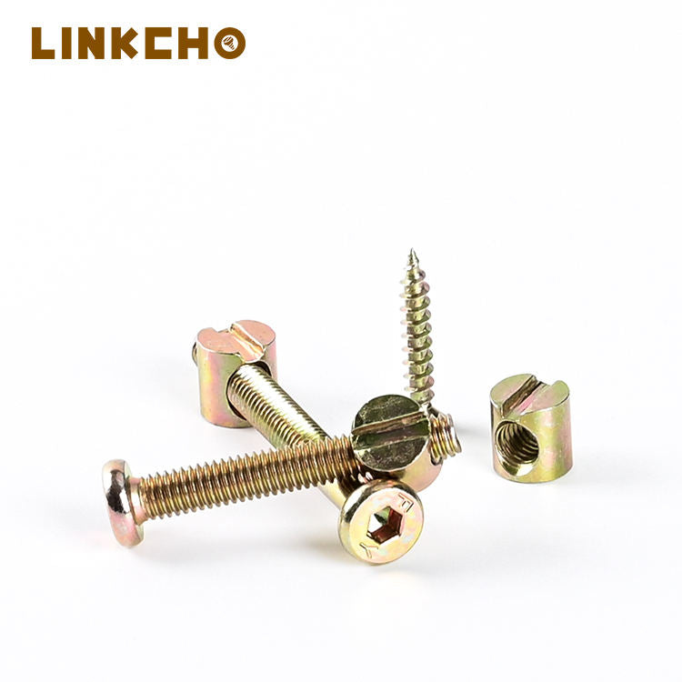 Iron Modern Bedroom Furniture Bed Frame Bolts Cross Dowe Barrel Nuts Beds Cots Connector Cam Lock Nut Durable