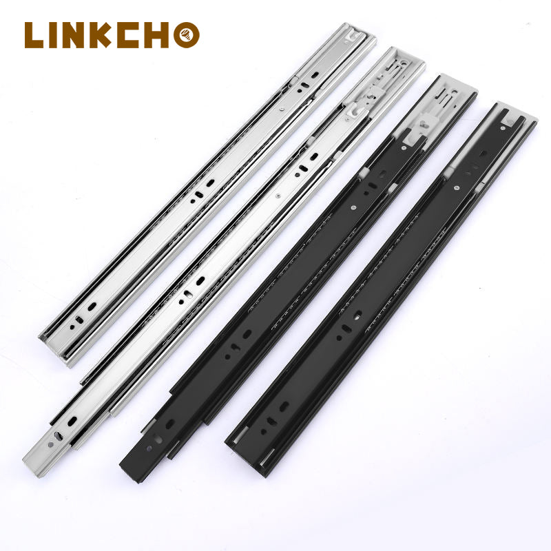 Easy Install Soft Close Iron Drawer Slides Ball Bearing Contemporary Kitchen Dining Cabinet Rails