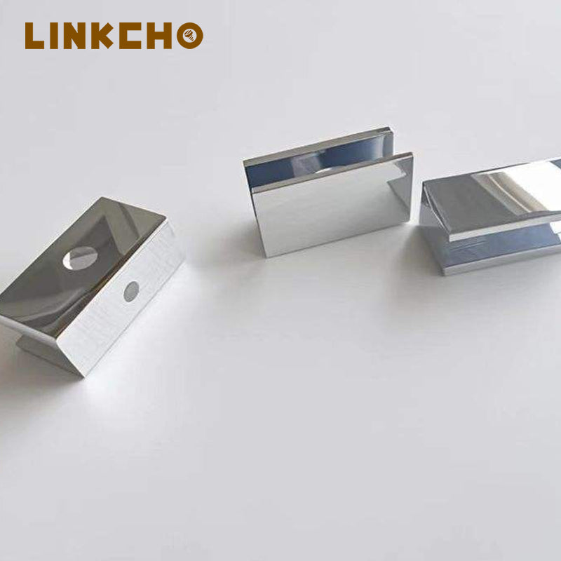 Stainless Steel Glass Clips Fixed Clamps and Accessories for Bathroom Wine Cabinet Partition Board Brackets Slot Clips