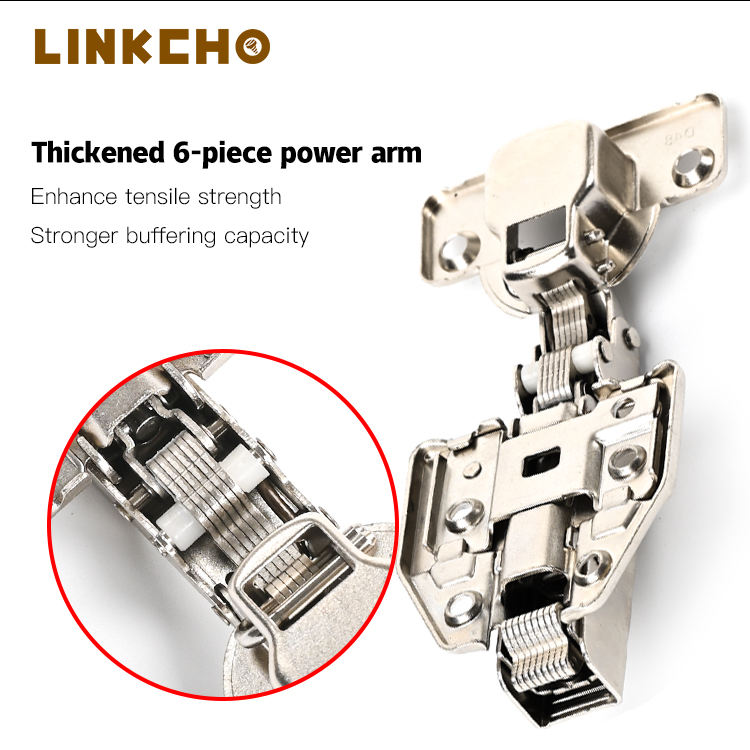 Iron Folding Hinge with Damping Buffer Cabinet Hinge Silent Furniture Door Hinge