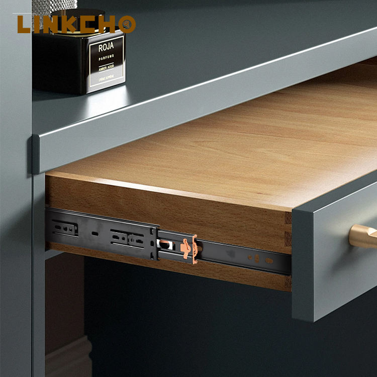 Heavy Duty Kitchen & Dining Drawer Slides Three Stage Ball Rails 45mm Wide 12mm Thick Soft Close Quiet Track