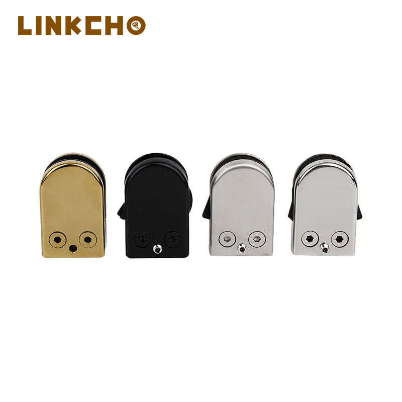 Satin Brush Black Mirror Finish SUS 304 Stainless Steel U Shaped Glass Clips Clamps 5-8mm Glass for Staircase Mall