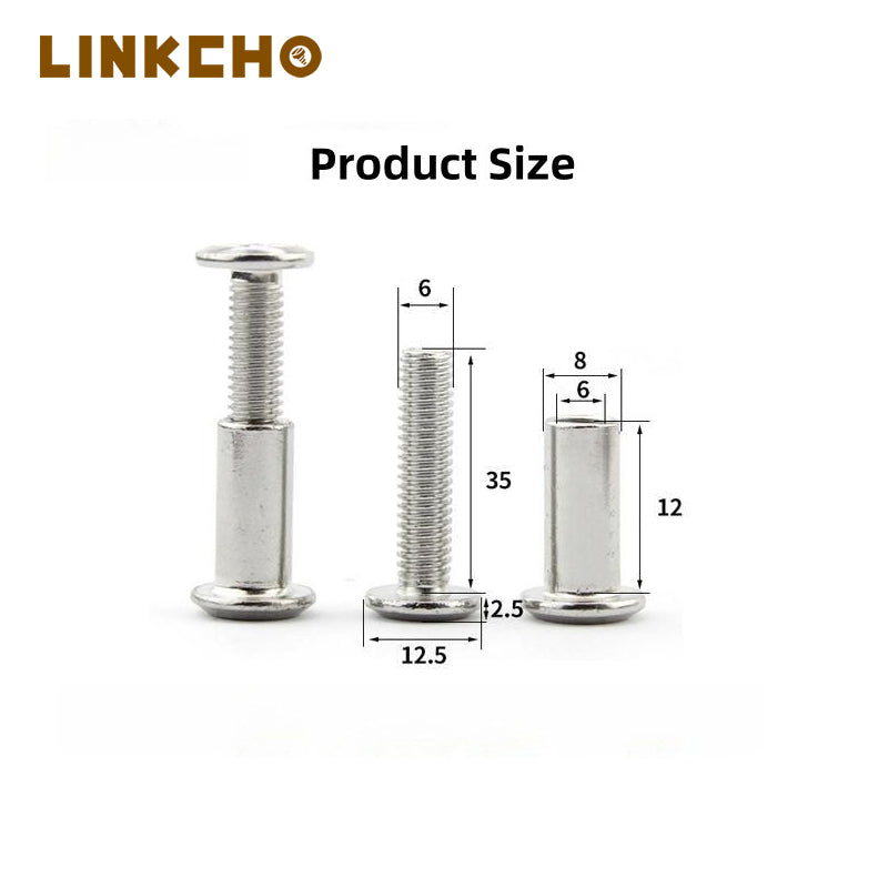 M3 M4 M5 Nickel Stainless Steel Joint Connector Nut Bolts Screw Flat Head Hex Socket Chicago Screws