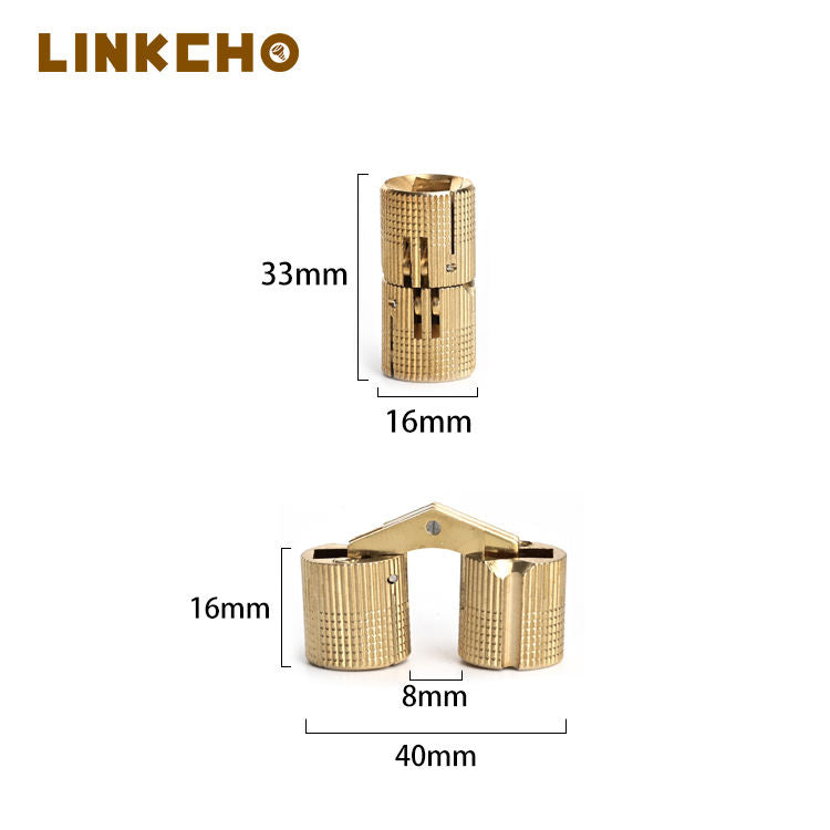 One-line Concealed Copper Hinge Hidden Flip Hinge Bucket-shaped Folding Hinge Soft Closing Cigarette Case Gift Box