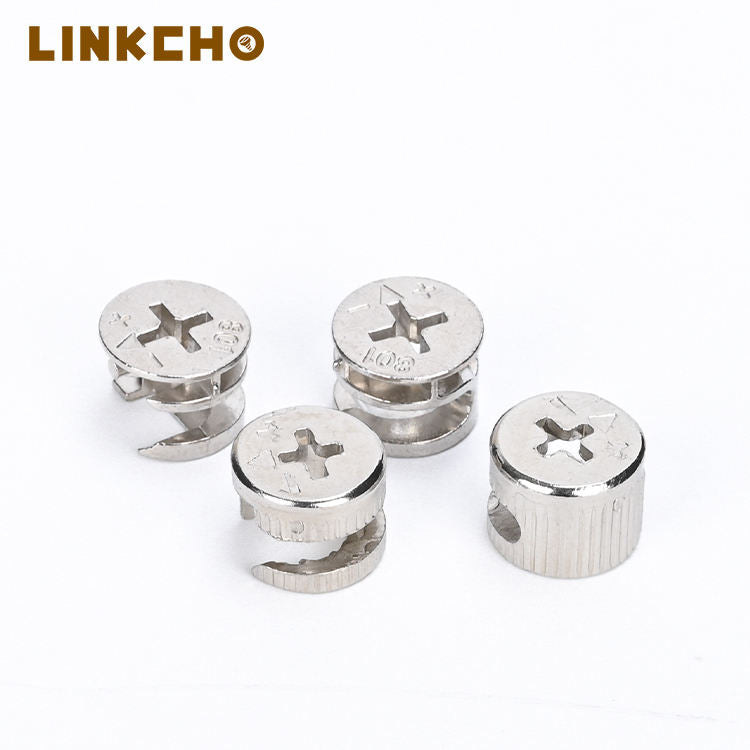 15*12mm Stainless Steel 3-in-1 Mini FixDowel Pin Furniture Cam Lock Screws Nut Fastener Cabinet Connector Panel Bolts Sturdy
