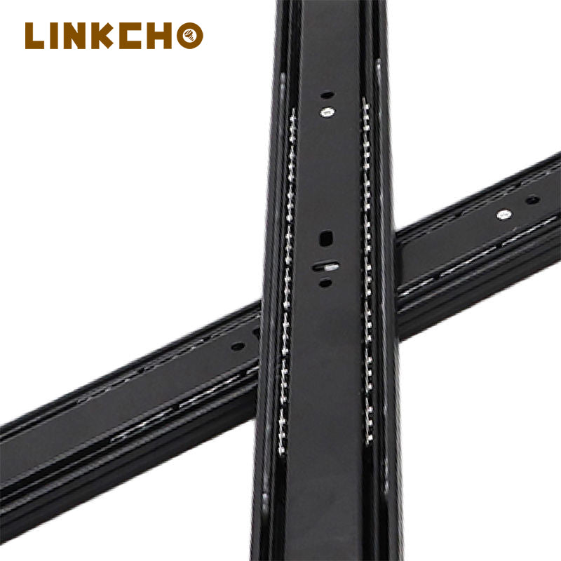 High Quality Modern Style Cold Rolled Steel 3-Fold Full-Extension Silent Drawer Slide Rail 45mm Width Ball Bearing 31-50kg Load