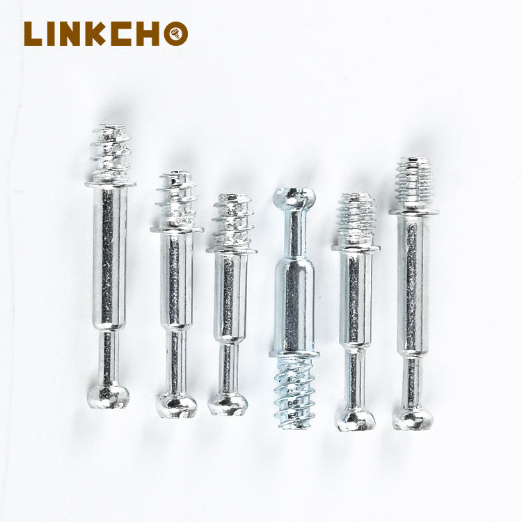 Furniture Hardware Cam Dowel Lock Connector Bolts Set Screws with Zinc Plated Carbon Steel and Wooden Dowel Nut