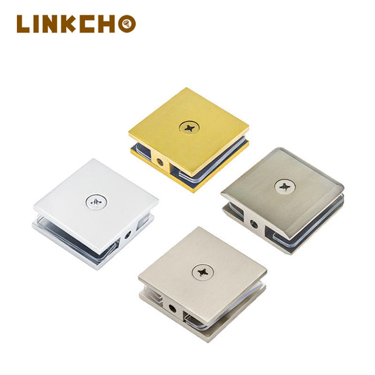 Customization Shower Room Glass Clip 50 * 50MM Square Clip 0 Degrees Panel Clamp Wall Mounted Glass Clamp
