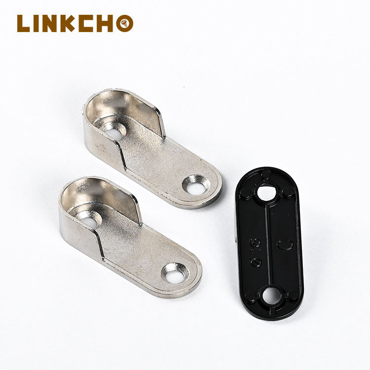 Furniture Hardware Wardrobe Accessories Zinc Alloy Oval Wardrobe Closet Hanging Rail End Brackets Rod Support Shelve Pins